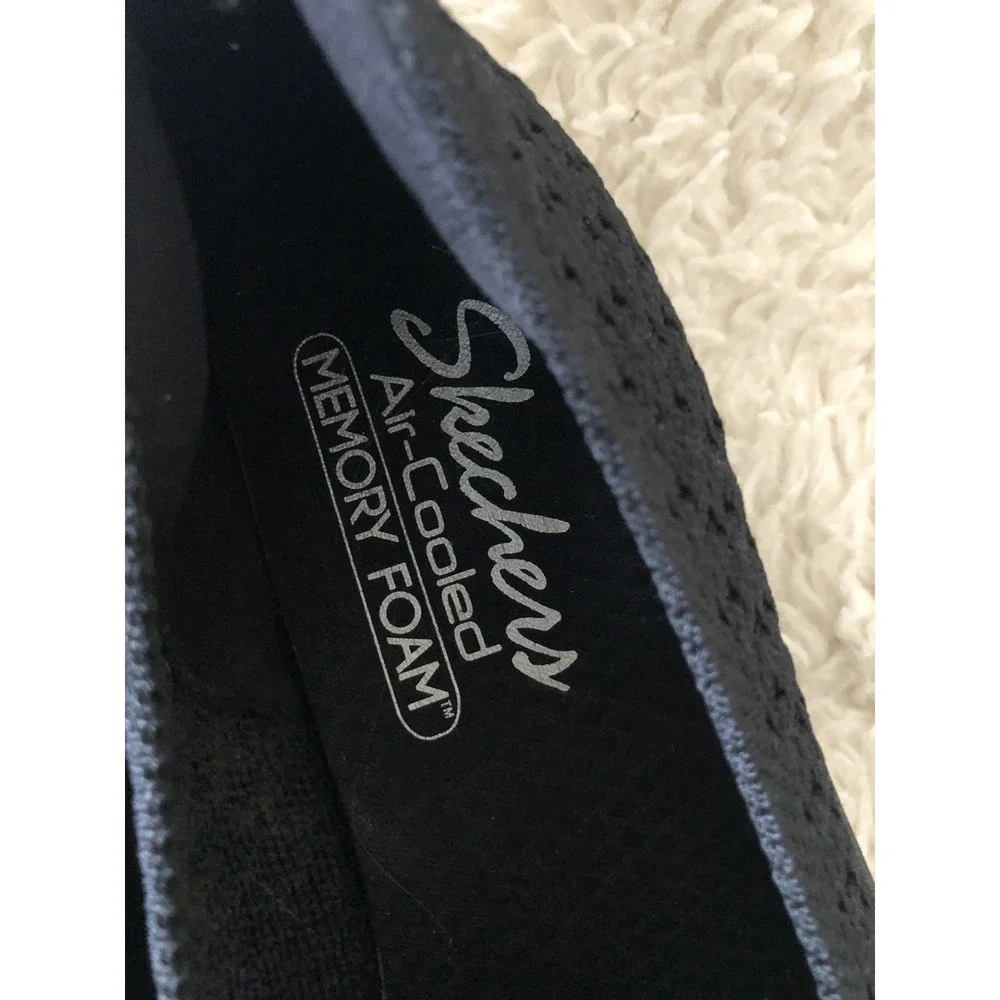 Skechers Womens Air - Cooled Memory Foam Washable Knit Slip Ons Black Shoes 7.5